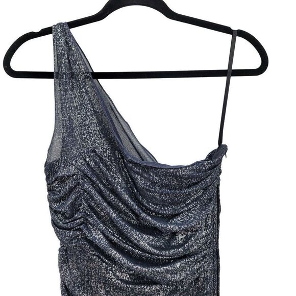 Vintage Y2K Fredrick's of Hollywood Dress One Shoulder Ruched Bodycon Sparkle M - Picture 7 of 14
